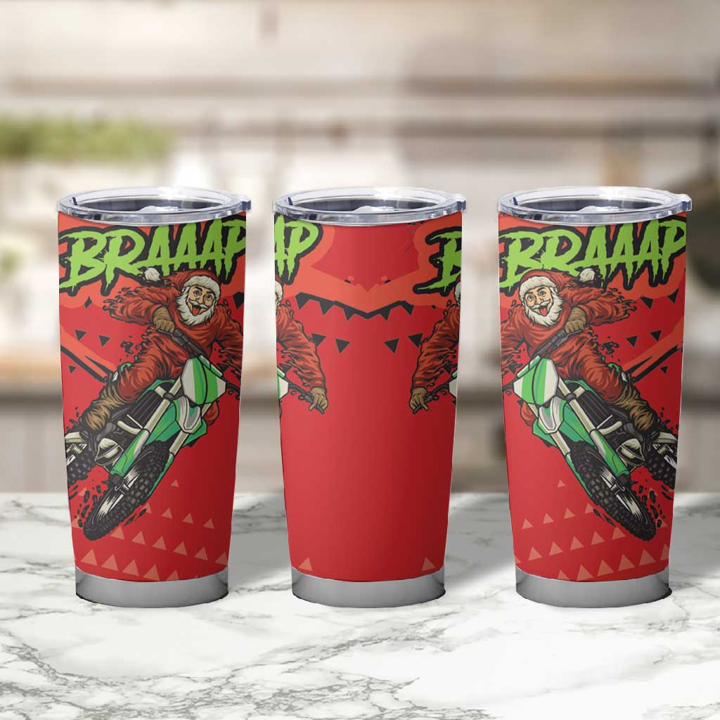 Afro Santa Braaap Tumbler Cup Motorcross Christmas DT03