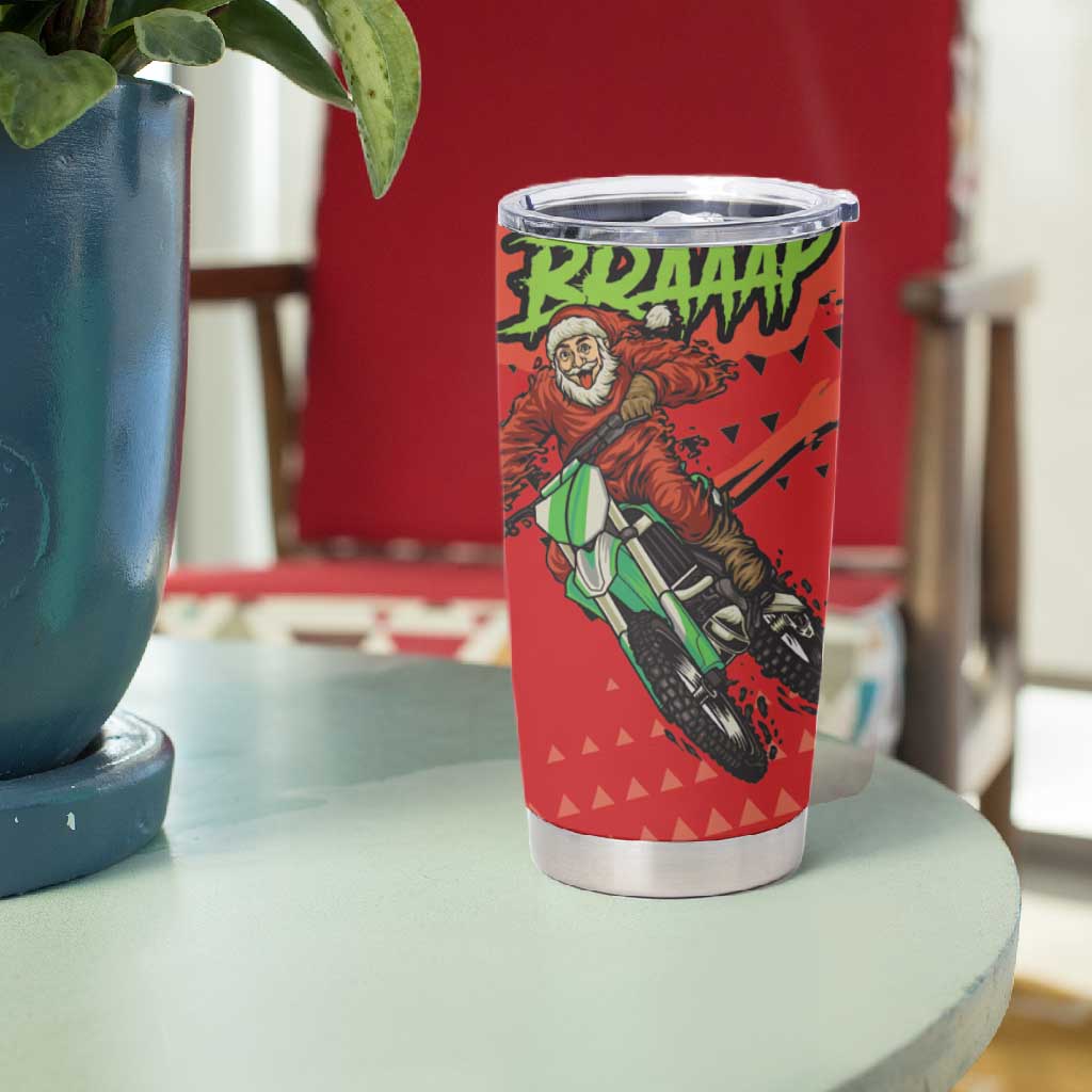 Afro Santa Braaap Tumbler Cup Motorcross Christmas DT03