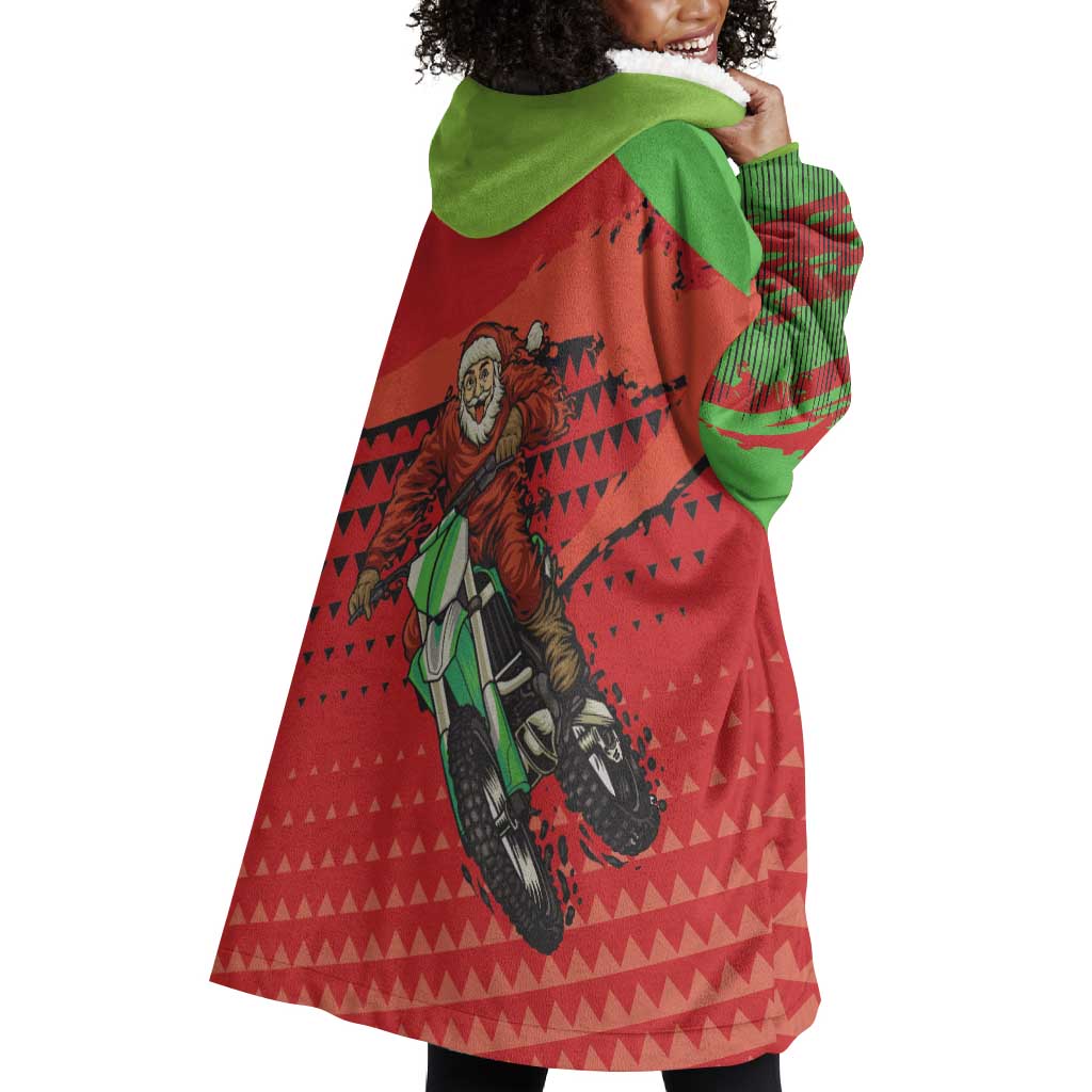 Afro Santa Braaap Wearable Blanket Hoodie Motorcross Christmas DT03