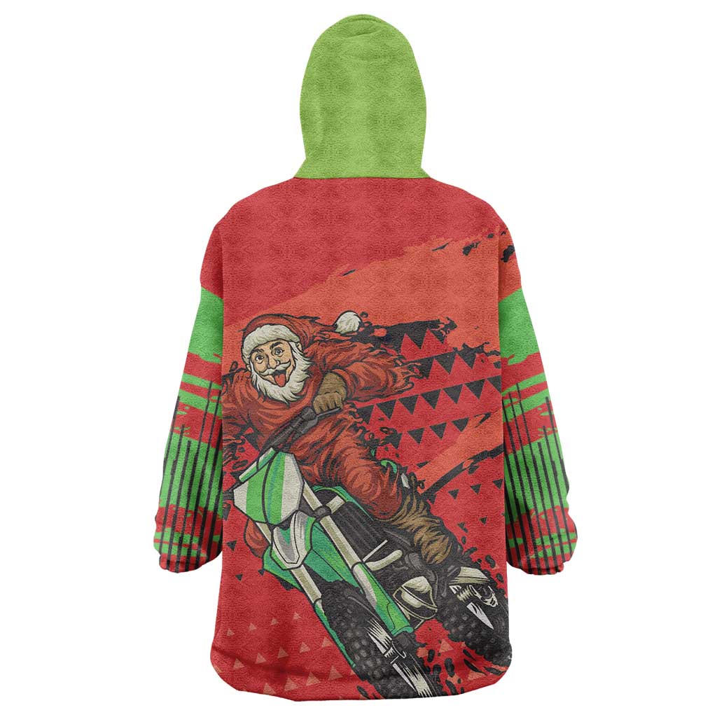Afro Santa Braaap Wearable Blanket Hoodie Motorcross Christmas DT03
