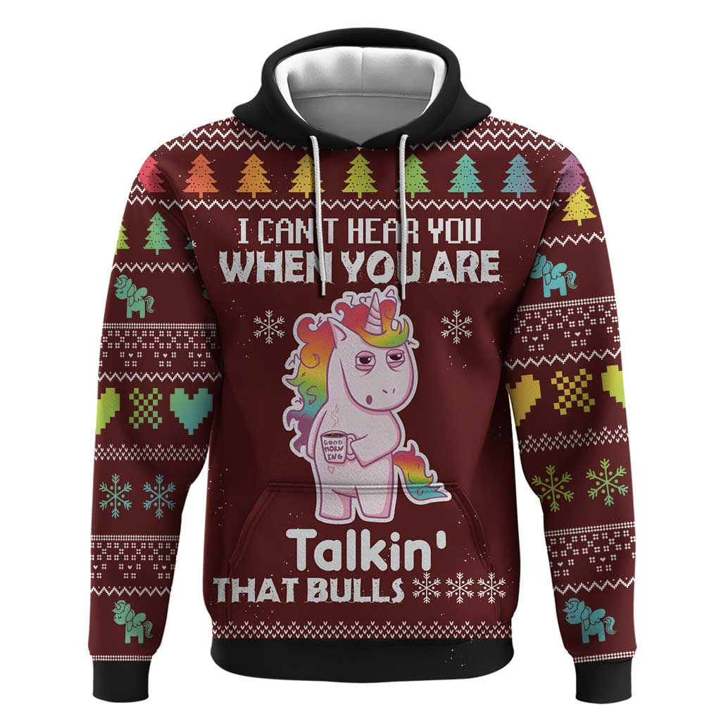 Cant Hear You Unicorn Christmas Hoodie DT03