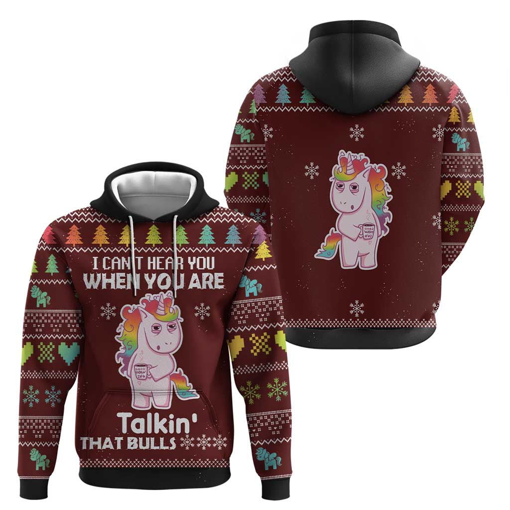 Cant Hear You Unicorn Christmas Hoodie DT03