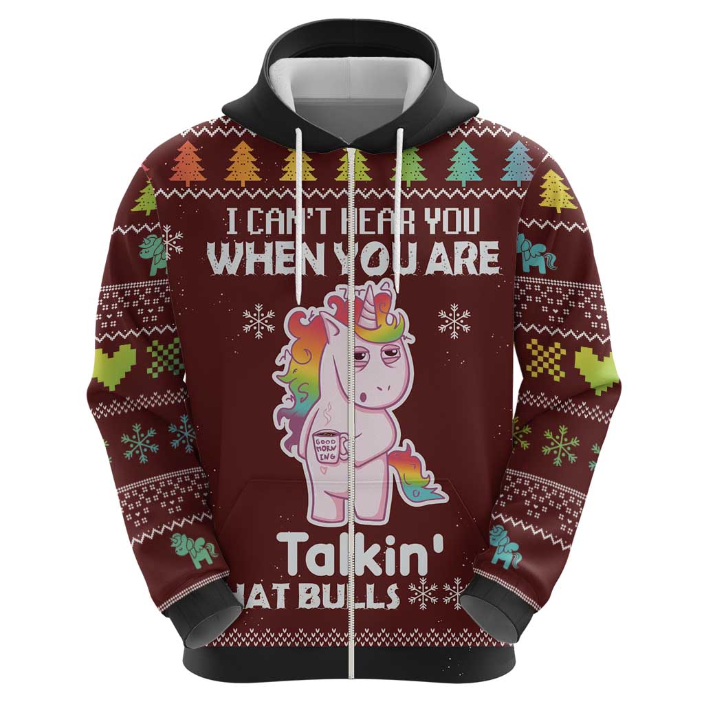 Cant Hear You Unicorn Christmas Hoodie DT03