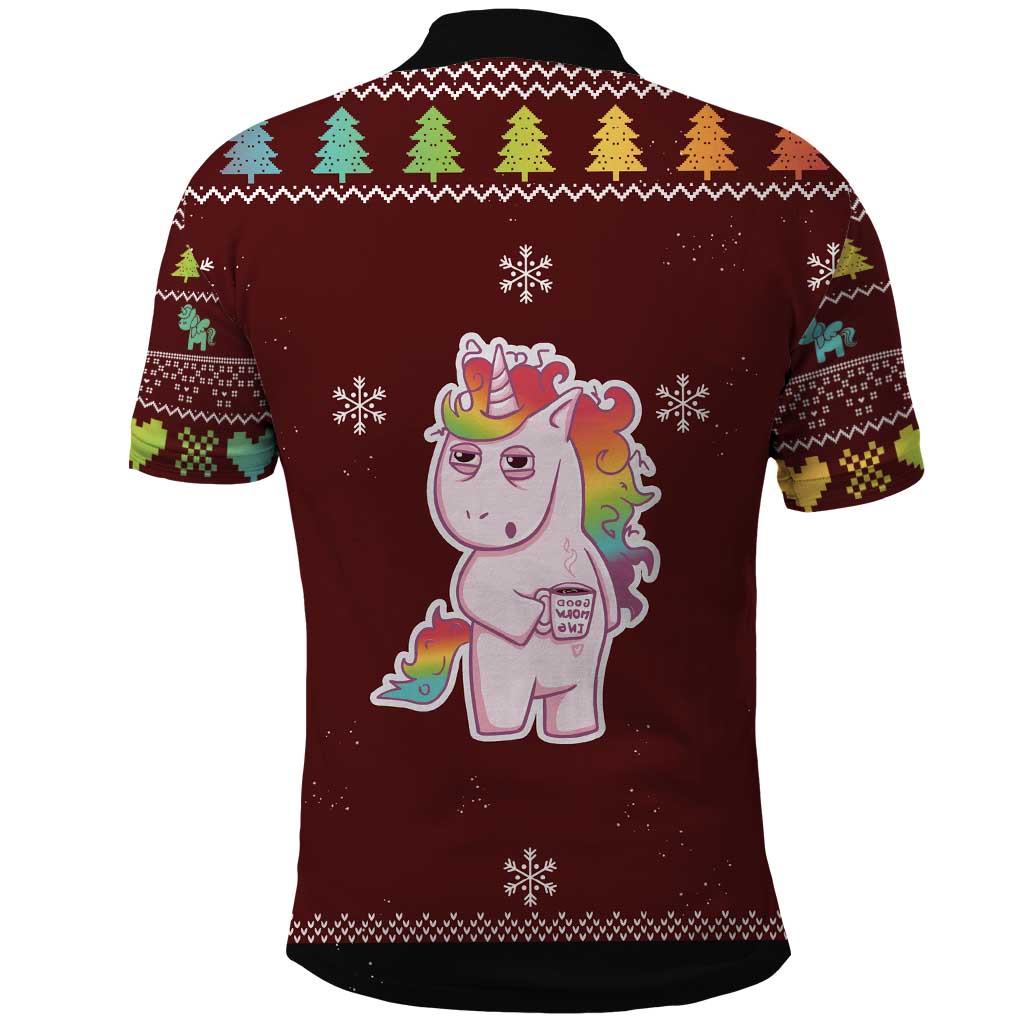 Cant Hear You Unicorn Christmas Polo Shirt DT03