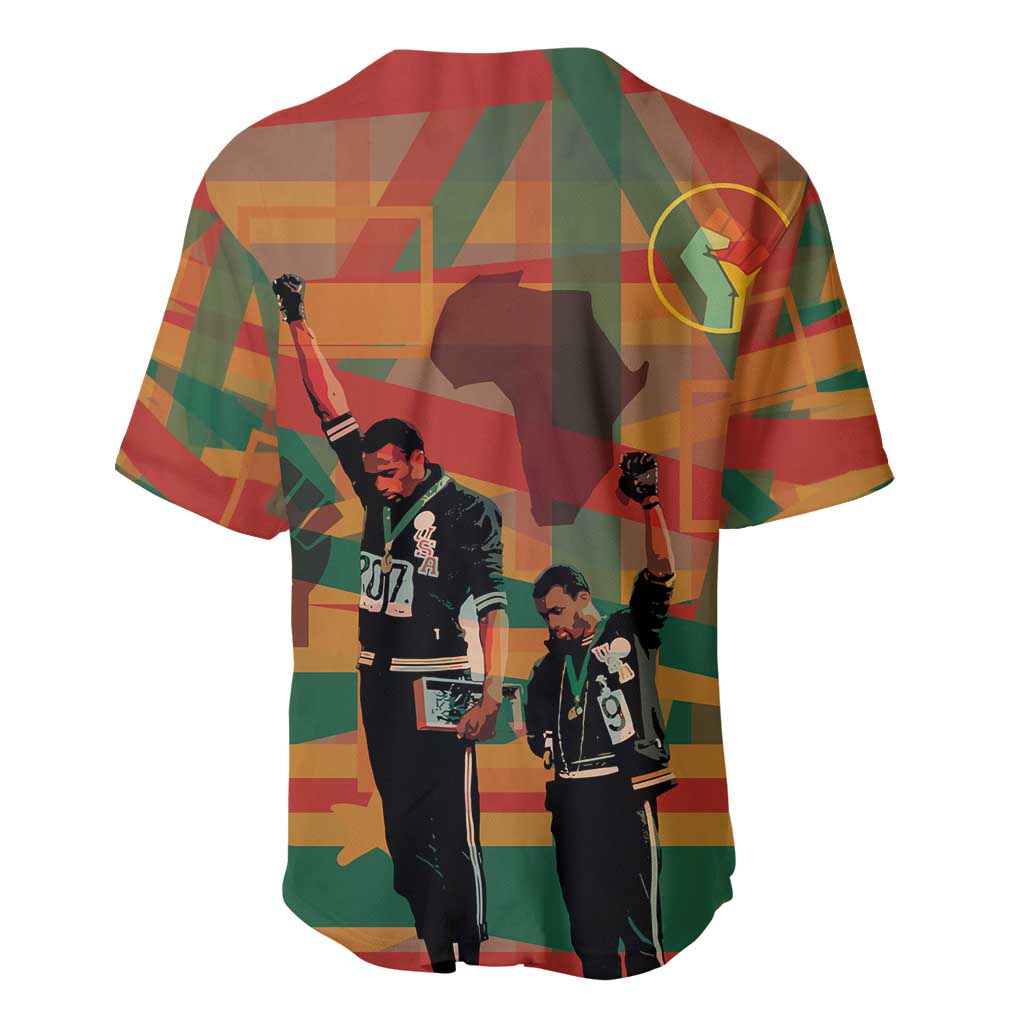 African American 1968 Baseball Jersey Black Power Fists of Freedom DT03