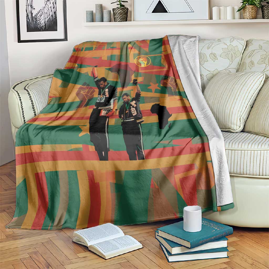 African American 1968 Blanket Black Power Fists of Freedom DT03