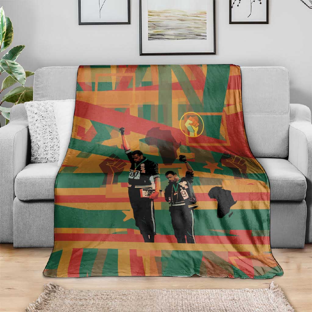 African American 1968 Blanket Black Power Fists of Freedom DT03