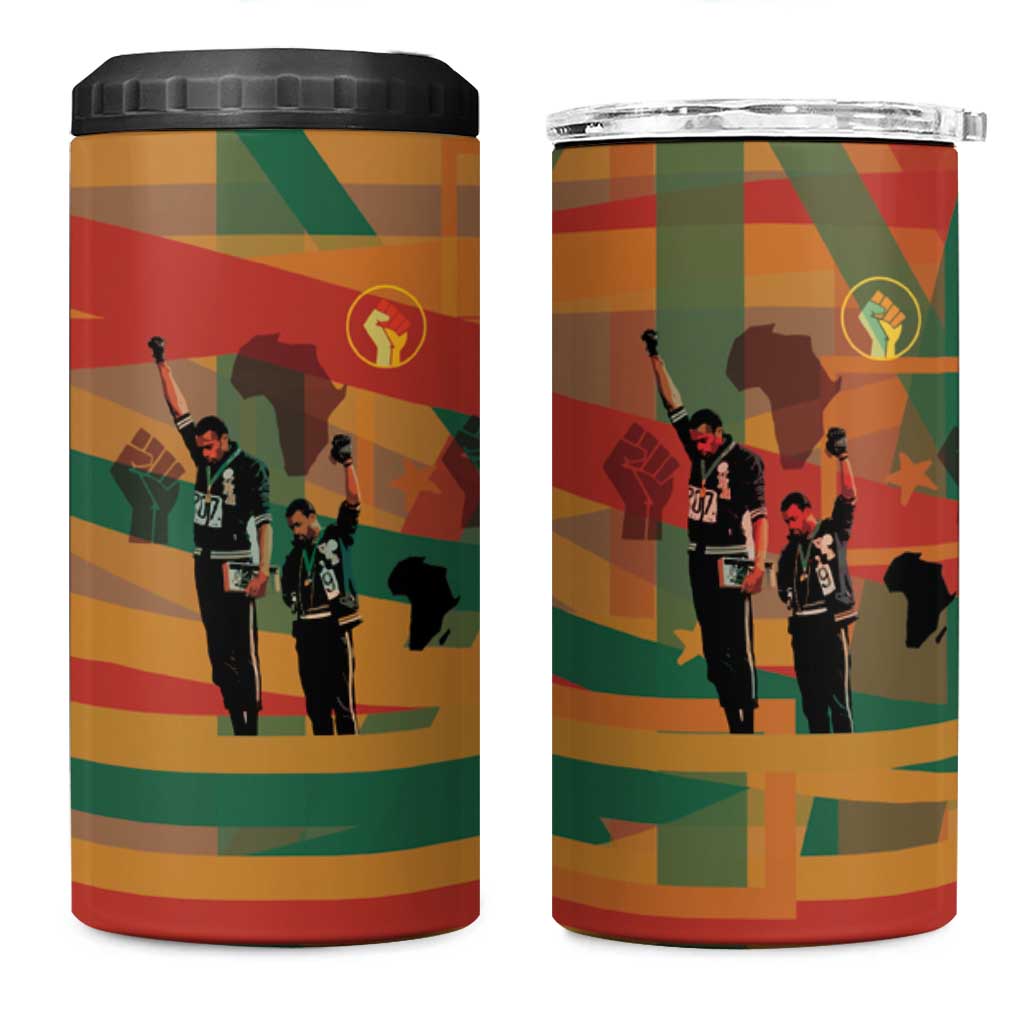 African American 1968 4 in 1 Can Cooler Tumbler Black Power Fists of Freedom DT03