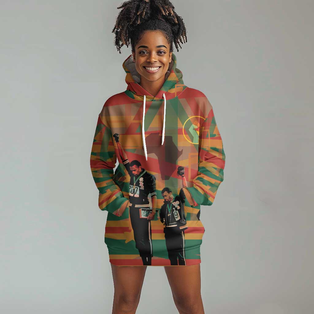 African American 1968 Hoodie Dress Black Power Fists of Freedom DT03