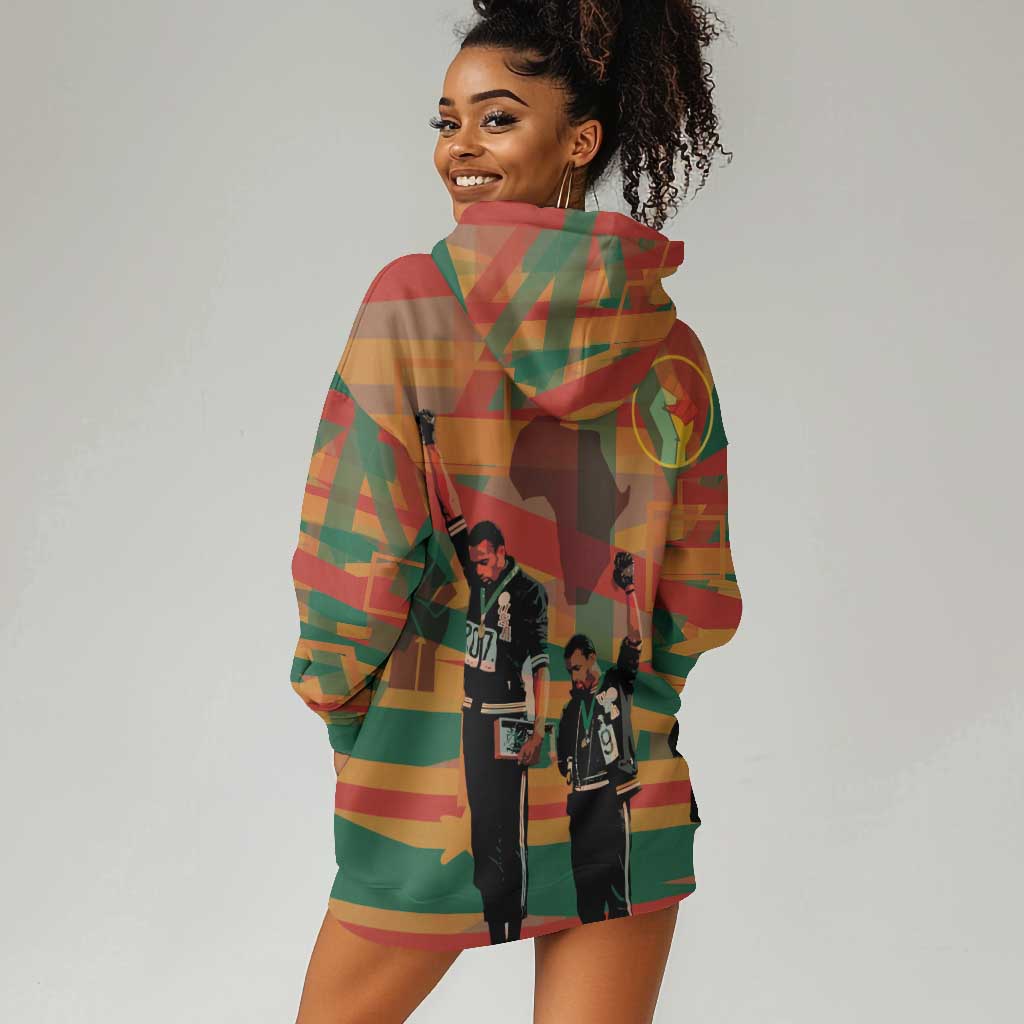 African American 1968 Hoodie Dress Black Power Fists of Freedom DT03