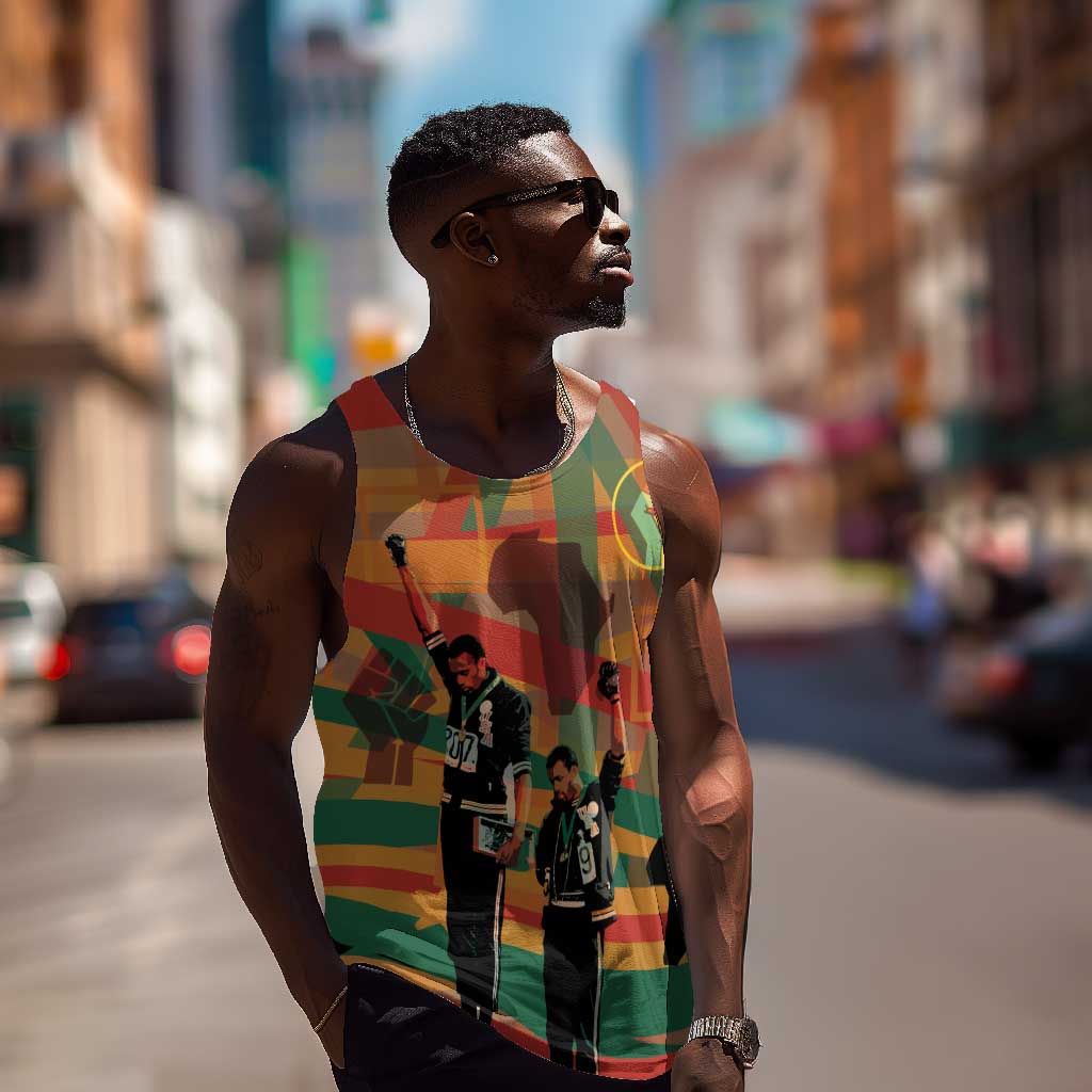 African American 1968 Men Tank Top Black Power Fists of Freedom DT03