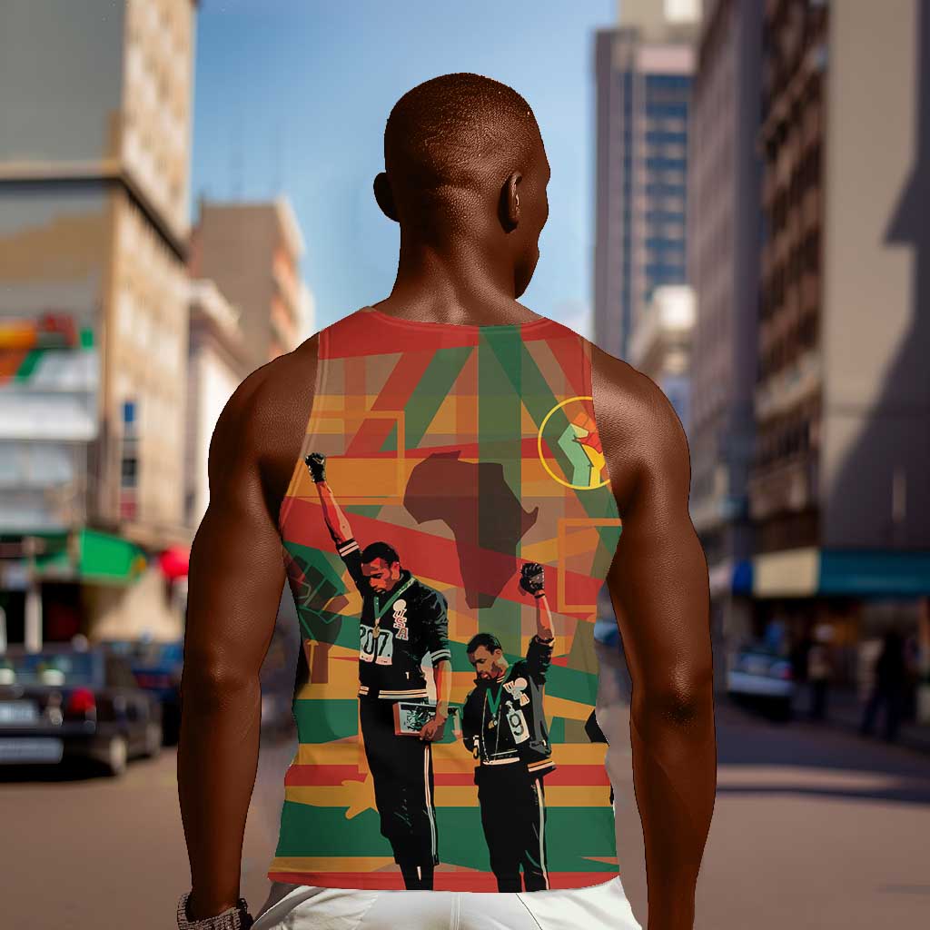 African American 1968 Men Tank Top Black Power Fists of Freedom DT03
