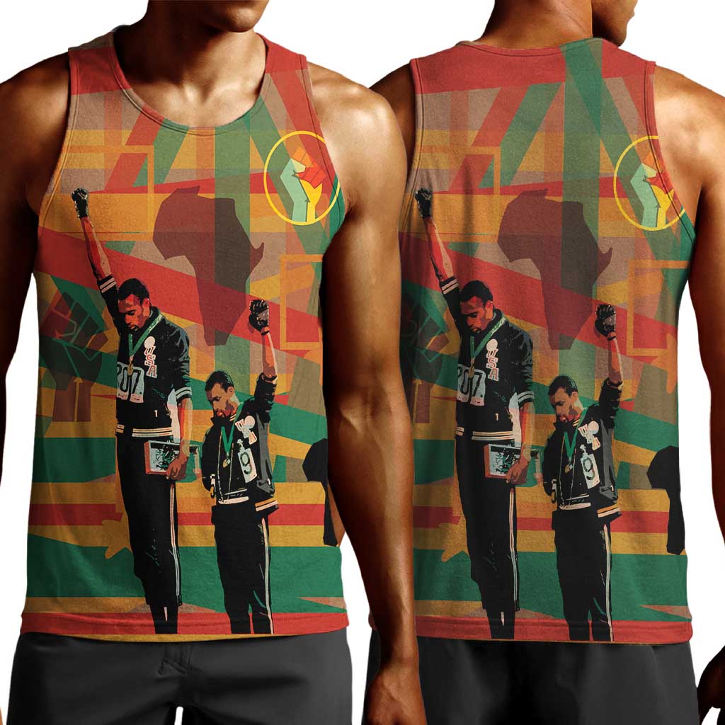 African American 1968 Men Tank Top Black Power Fists of Freedom DT03