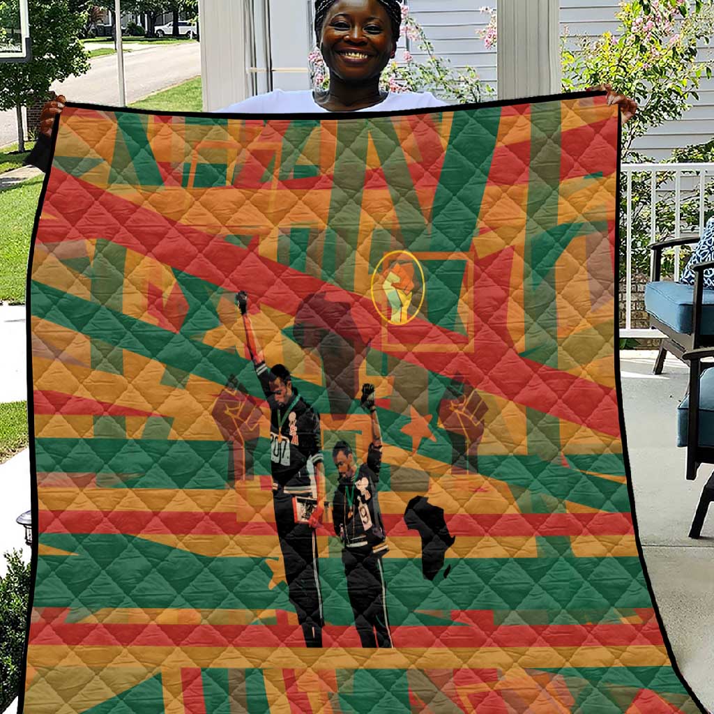 African American 1968 Quilt Black Power Fists of Freedom DT03