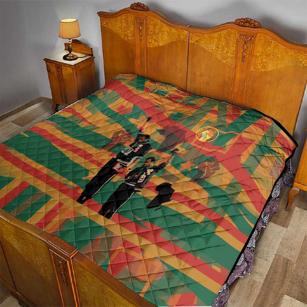 African American 1968 Quilt Black Power Fists of Freedom DT03