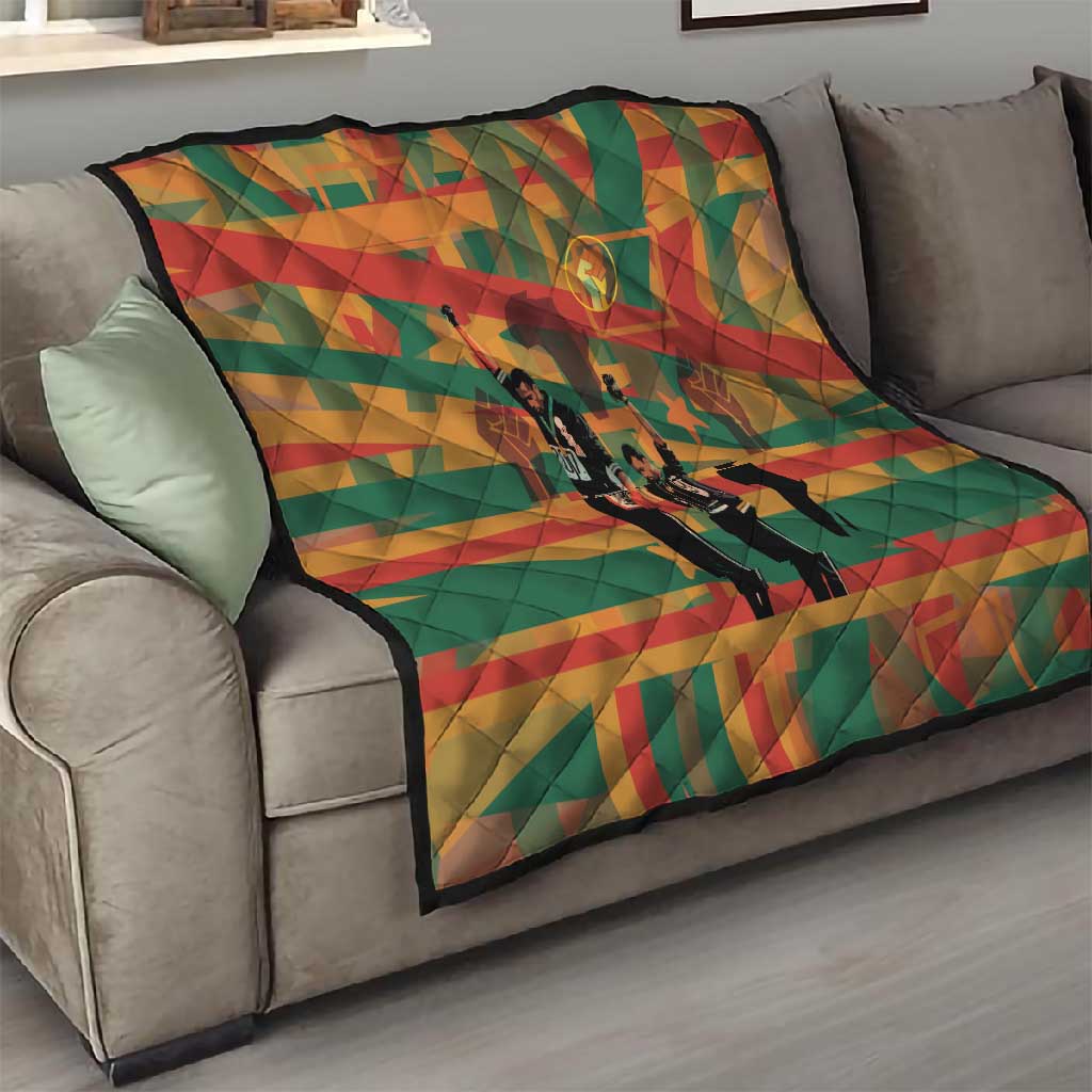 African American 1968 Quilt Black Power Fists of Freedom DT03