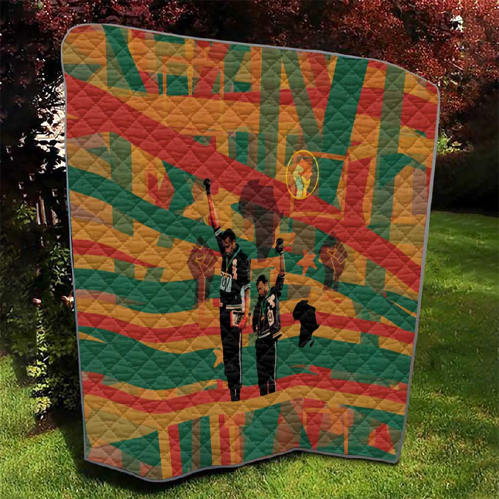 African American 1968 Quilt Black Power Fists of Freedom DT03