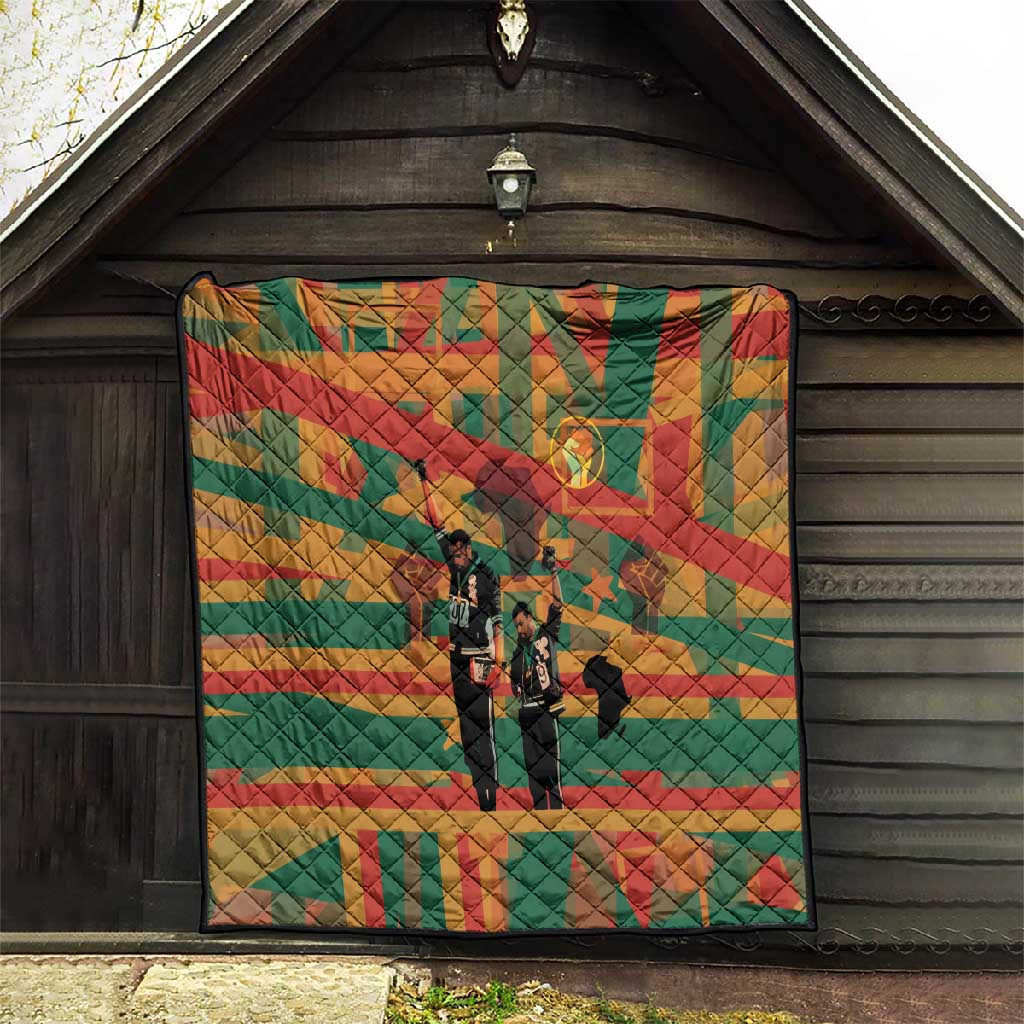 African American 1968 Quilt Black Power Fists of Freedom DT03