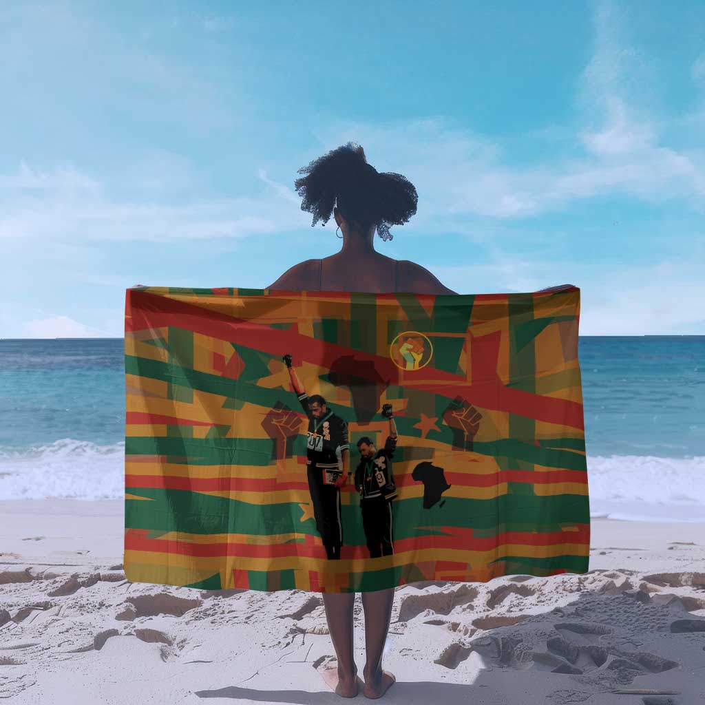 African American 1968 Sarong Black Power Fists of Freedom DT03