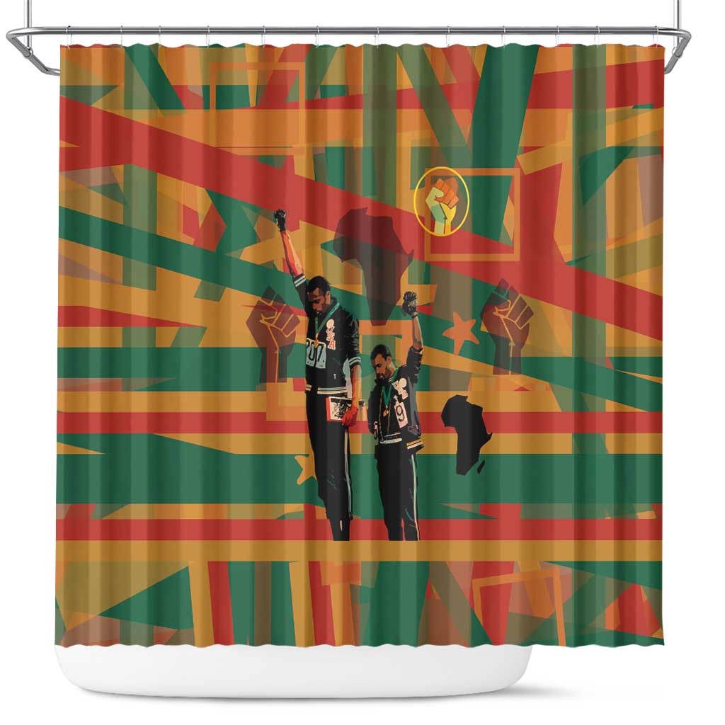 Black Power Fists of Freedom Shower Curtain African American 1968 DT03