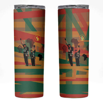 African American 1968 Skinny Tumbler Black Power Fists of Freedom DT03