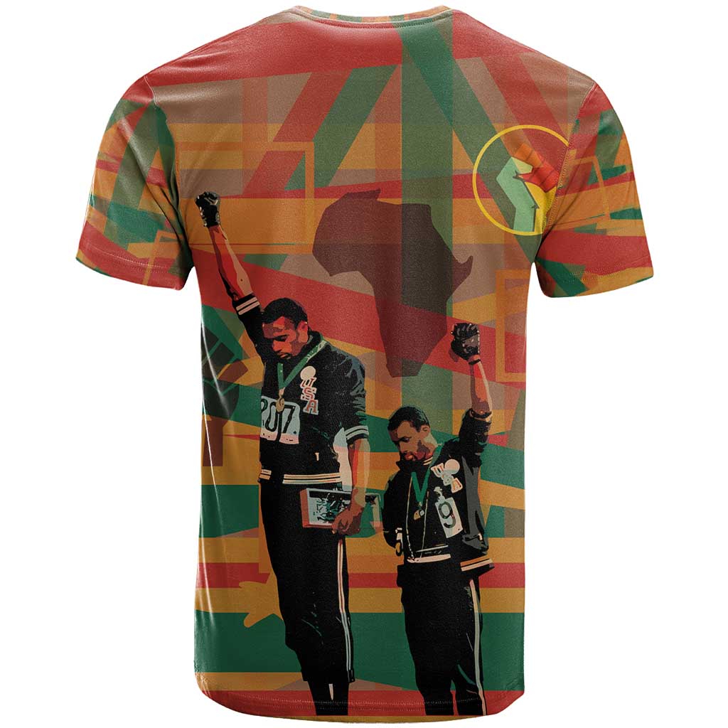 African American 1968 T shirt Black Power Fists of Freedom DT03