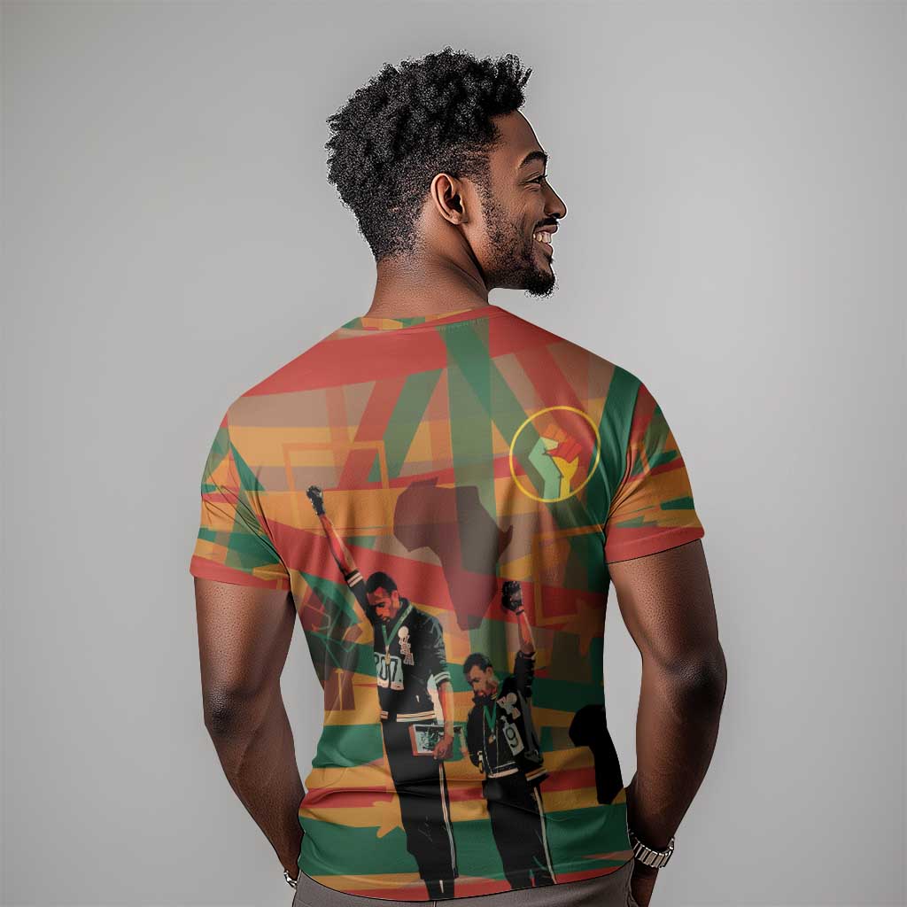 African American 1968 T shirt Black Power Fists of Freedom DT03
