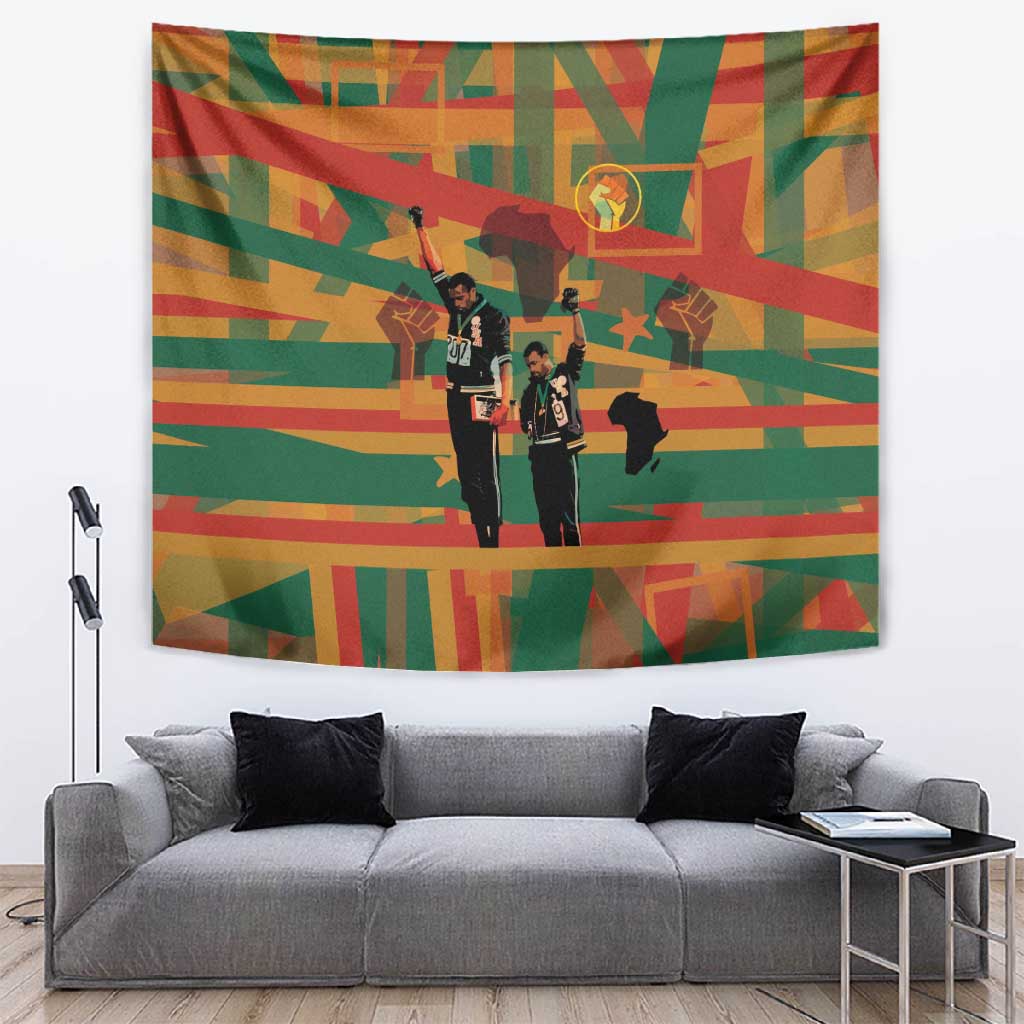 African American 1968 Tapestry Black Power Fists of Freedom DT03