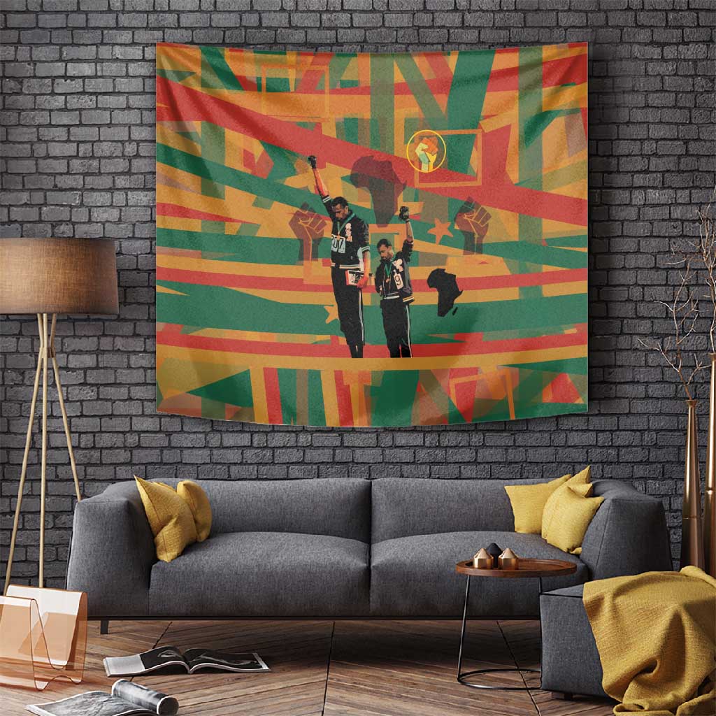 African American 1968 Tapestry Black Power Fists of Freedom DT03
