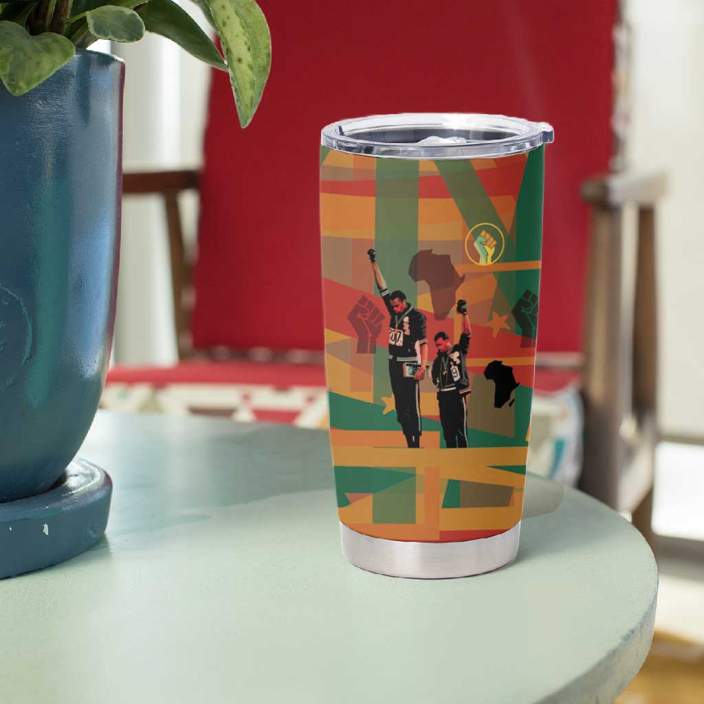 African American 1968 Tumbler Cup Black Power Fists of Freedom DT03