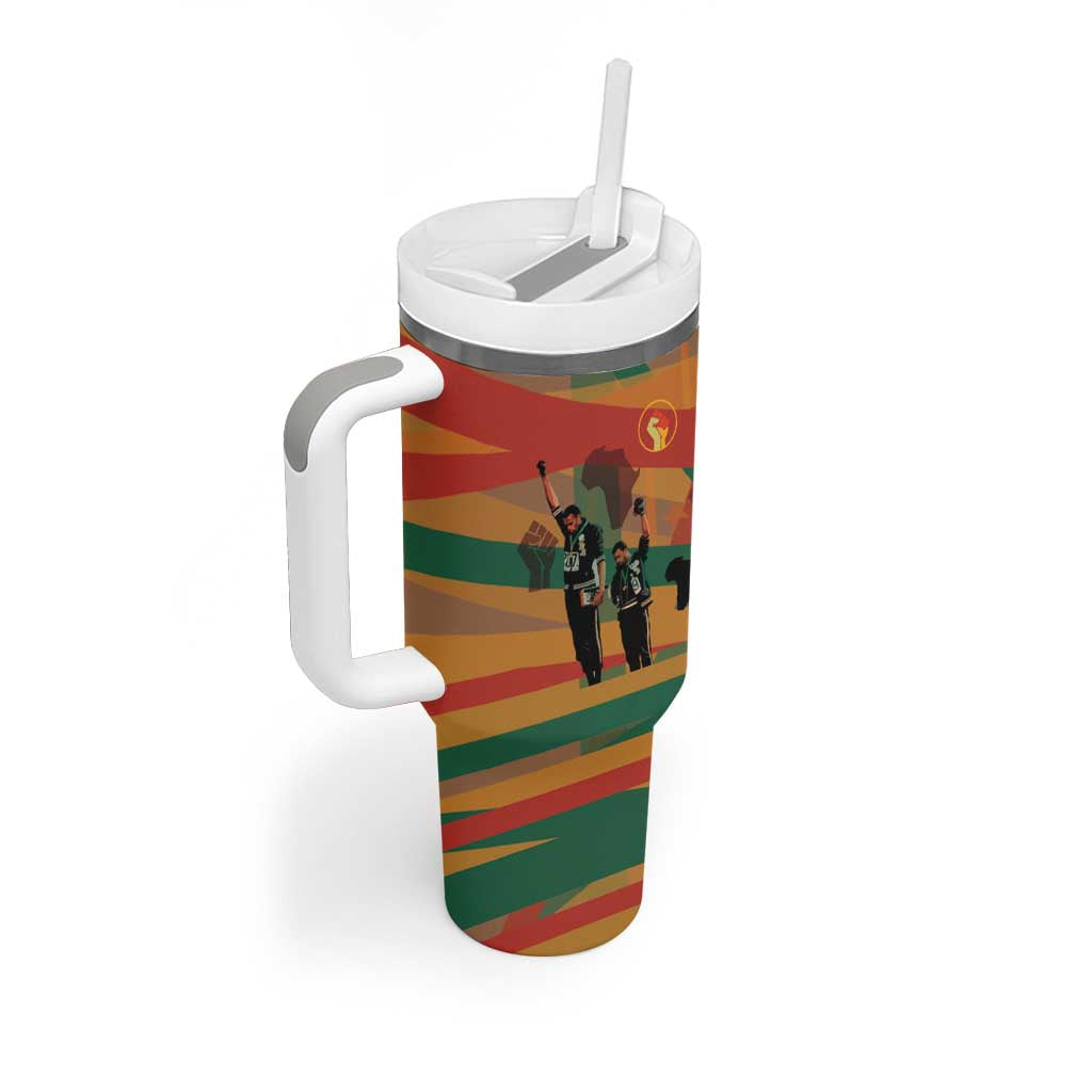 African American 1968 Tumbler With Handle Black Power Fists of Freedom DT03