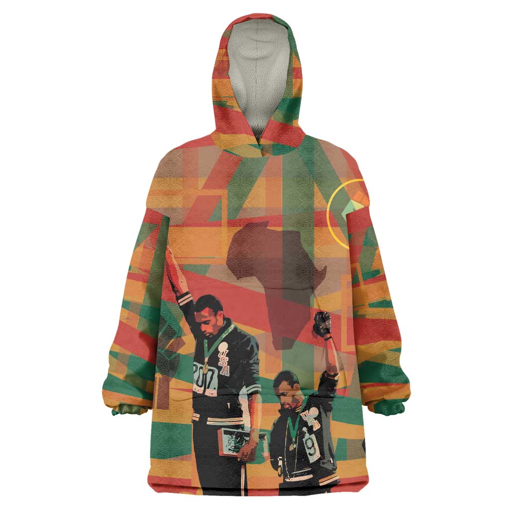 African American 1968 Wearable Blanket Hoodie Black Power Fists of Freedom DT03