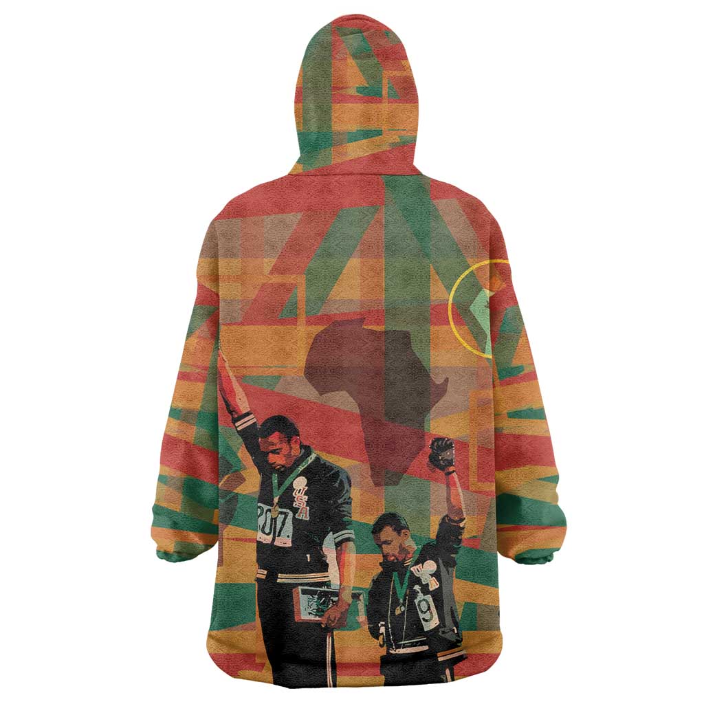 African American 1968 Wearable Blanket Hoodie Black Power Fists of Freedom DT03