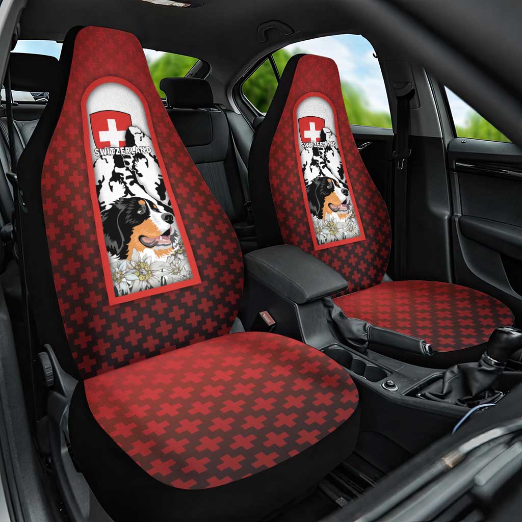 Switzerland Bernese Mountain Dog Car Seat Cover Edelweiss Coat Of Arms DT03