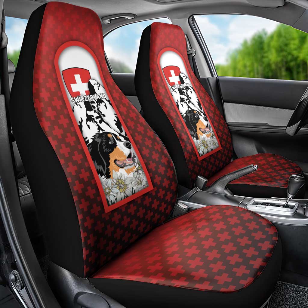 Switzerland Bernese Mountain Dog Car Seat Cover Edelweiss Coat Of Arms DT03