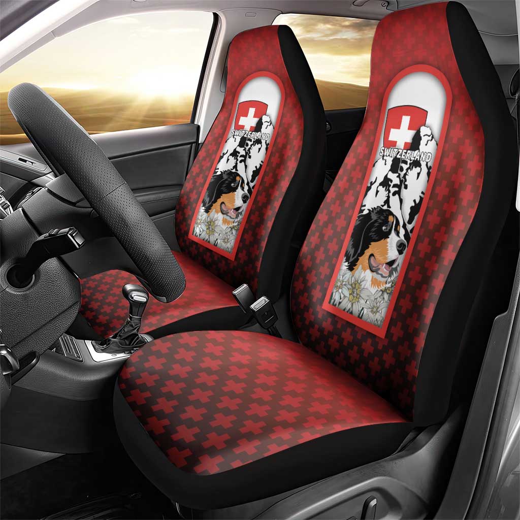 Switzerland Bernese Mountain Dog Car Seat Cover Edelweiss Coat Of Arms DT03