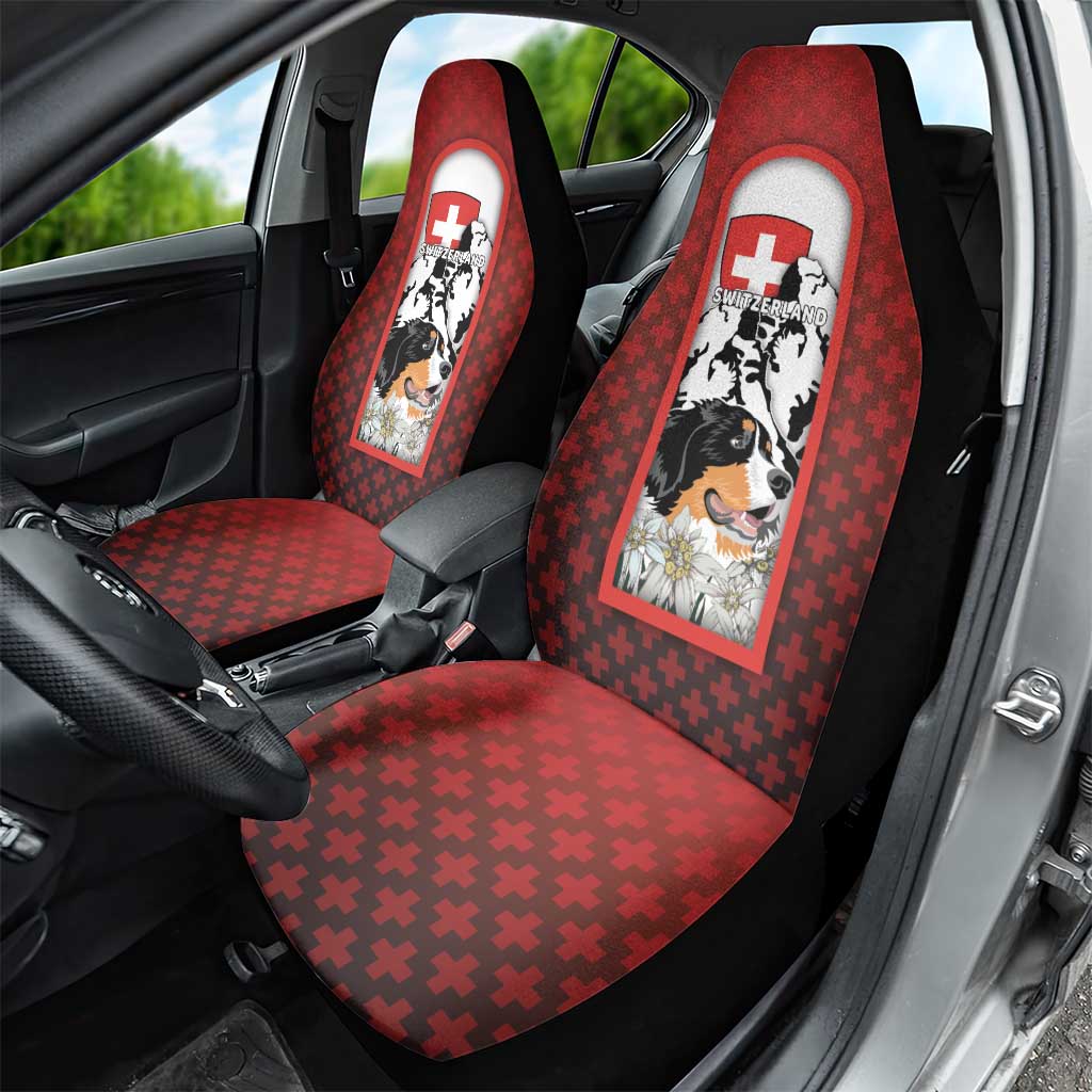 Switzerland Bernese Mountain Dog Car Seat Cover Edelweiss Coat Of Arms DT03