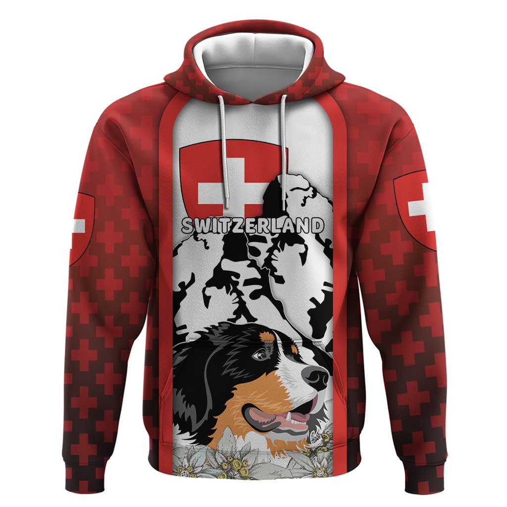 Switzerland Bernese Mountain Dog Hoodie Edelweiss Coat Of Arms DT03