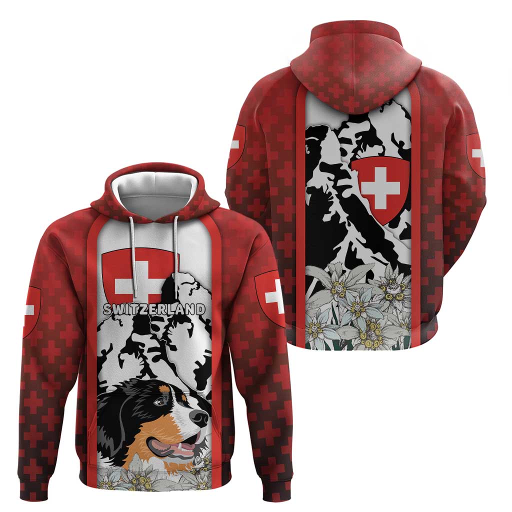 Switzerland Bernese Mountain Dog Hoodie Edelweiss Coat Of Arms DT03