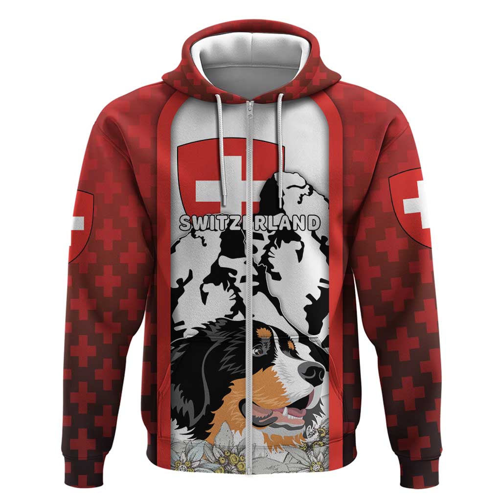 Switzerland Bernese Mountain Dog Hoodie Edelweiss Coat Of Arms DT03