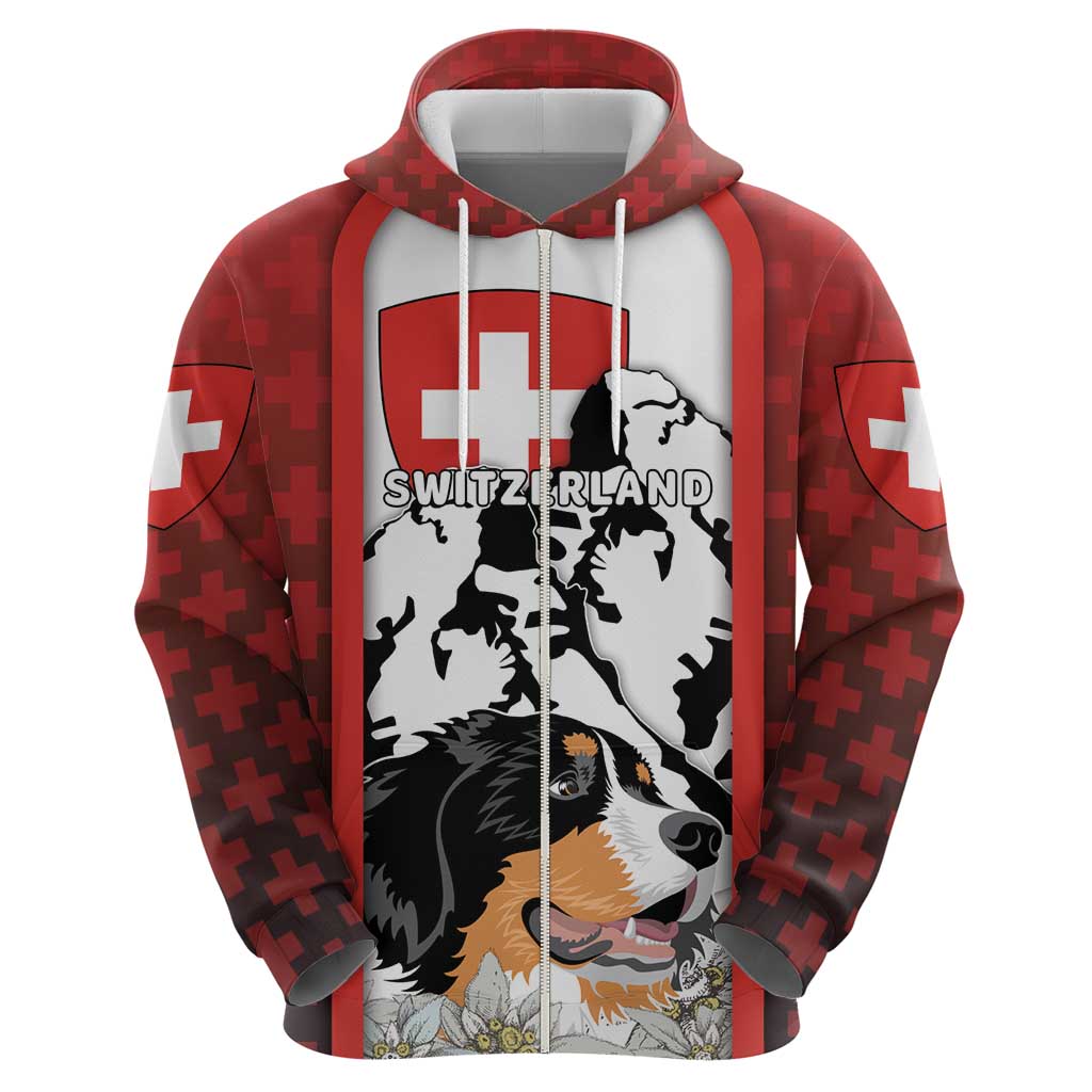 Switzerland Bernese Mountain Dog Hoodie Edelweiss Coat Of Arms DT03