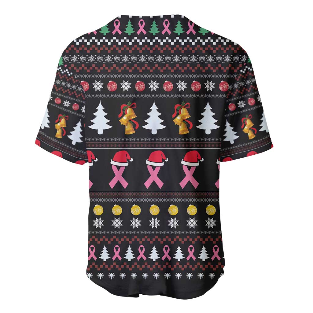 Christmas Tree Breast Cancer Afro Baseball Jersey Survivor African DT03