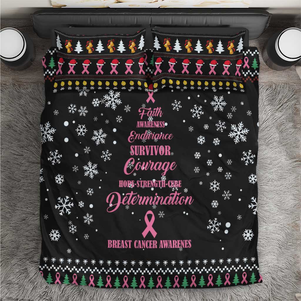 Christmas Tree Breast Cancer Afro Bedding Set Survivor African DT03