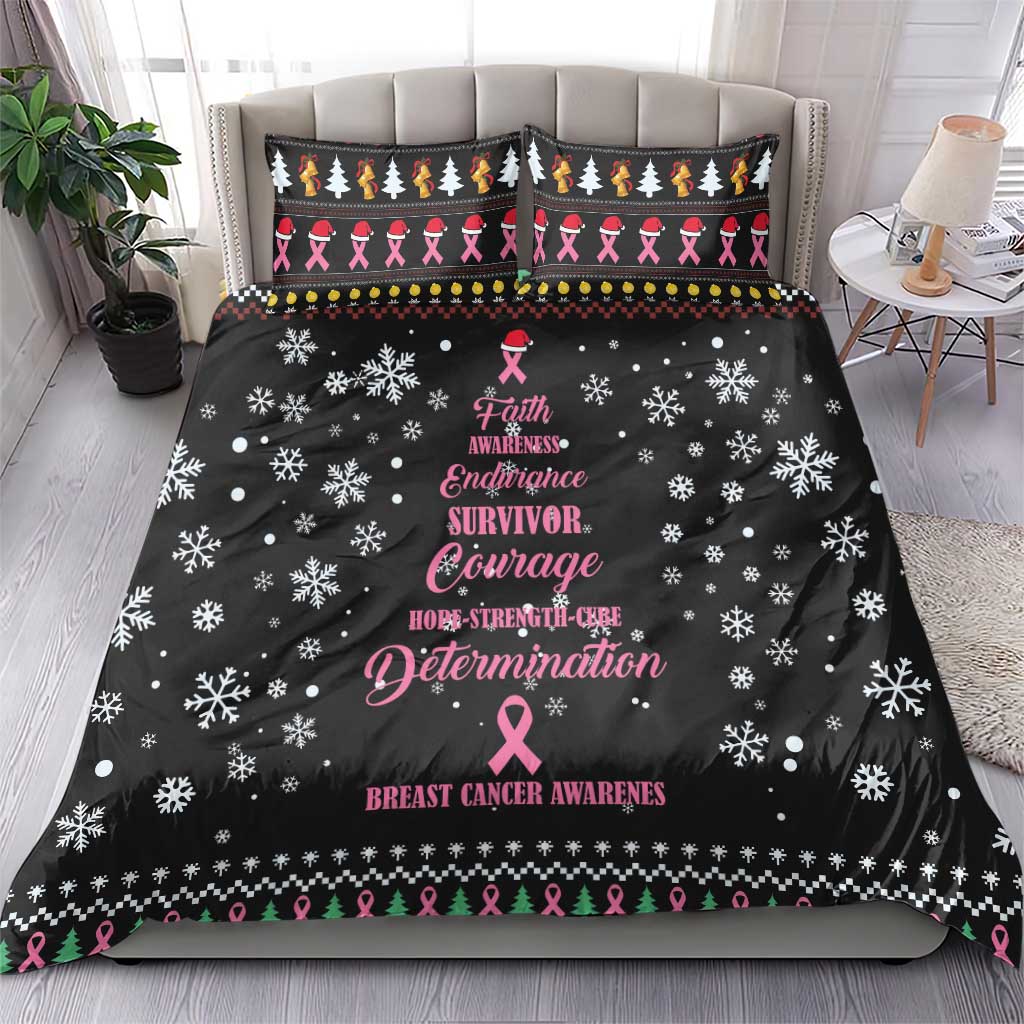 Christmas Tree Breast Cancer Afro Bedding Set Survivor African DT03
