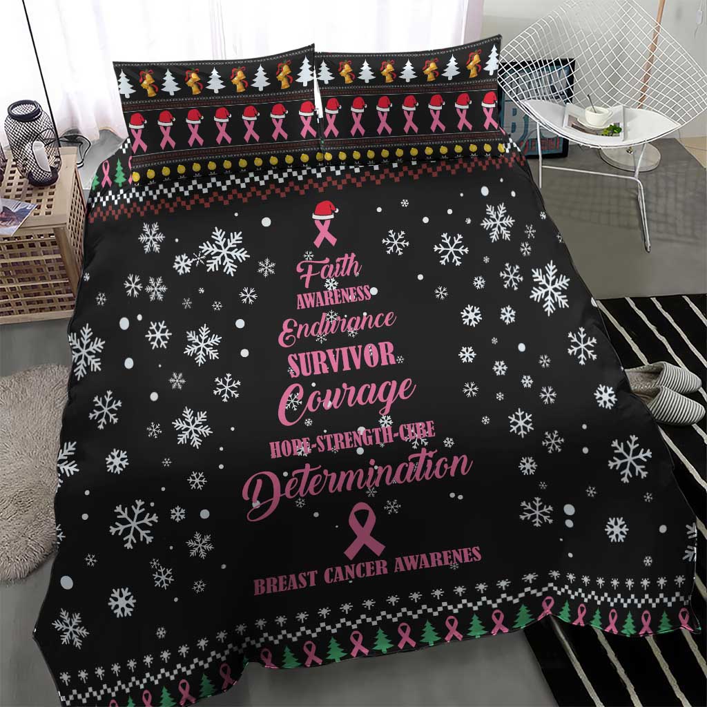 Christmas Tree Breast Cancer Afro Bedding Set Survivor African DT03