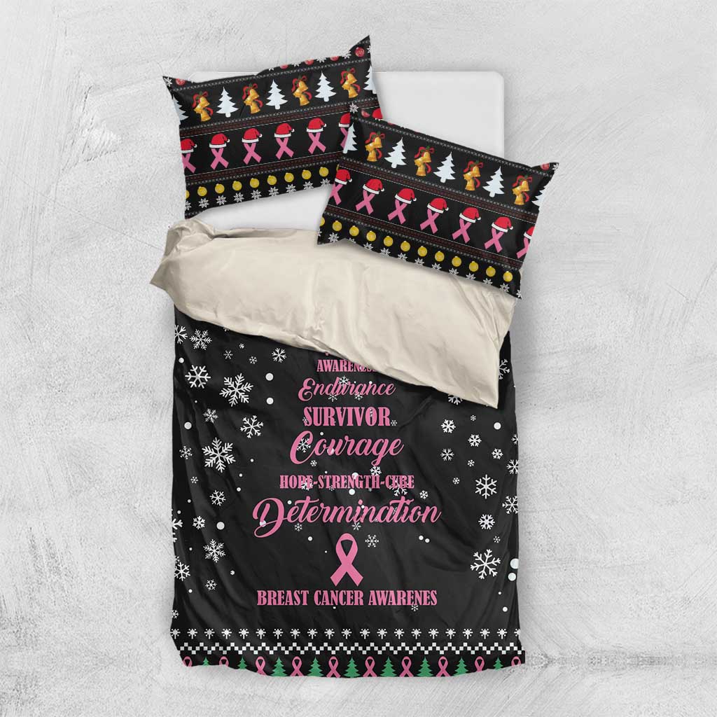 Christmas Tree Breast Cancer Afro Bedding Set Survivor African DT03