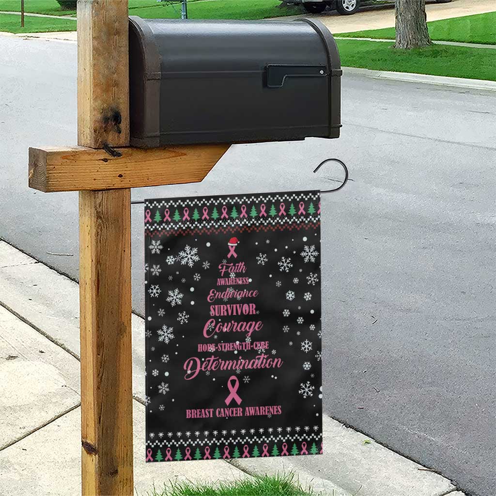 Christmas Tree Breast Cancer Afro Garden Flag Survivor African DT03
