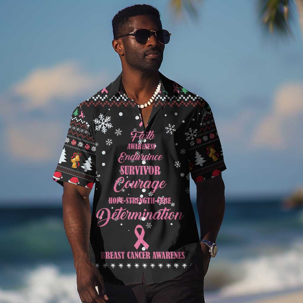Christmas Tree Breast Cancer Afro Hawaiian Shirt Survivor African DT03