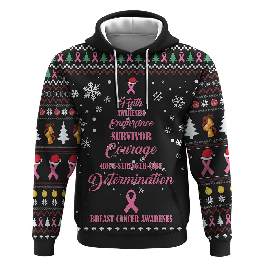 Christmas Tree Breast Cancer Hoodie Survivor DT03
