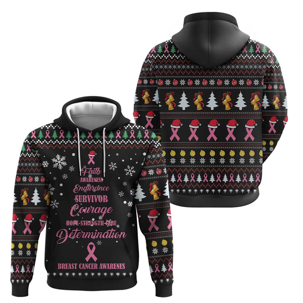 Christmas Tree Breast Cancer Hoodie Survivor DT03